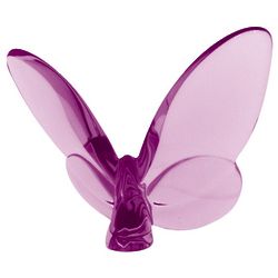 Pink Crystal Baccarat Lucky Butterfly Figurine