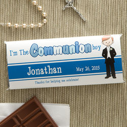 Personalized Boy First Communion Candy Bar Wrapper Favors
