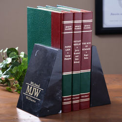 Executive Monogram Marble Bookends