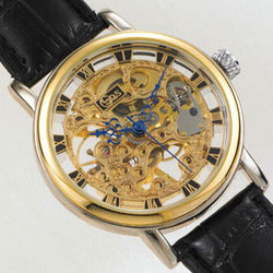 Gold-Toned Mechanical Skeleton Watch