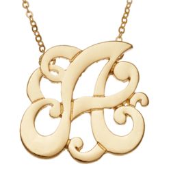 Goldtone Personalized Fancy Initial Pendant