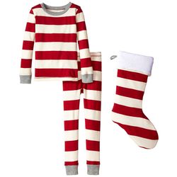 Kid's Unisex Rugby Stripe Pajamas and Christmas Stocking