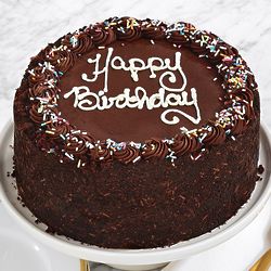 Two Layer Chocolate Happy Birthday Cake