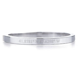 Personalized Coordinate Baby Silver Bangle Bracelet