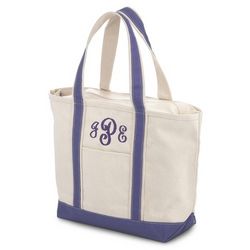 Personalized Medium Violet Canvas Boat Tote