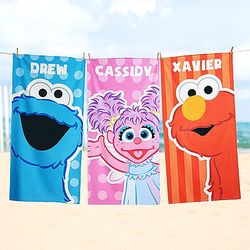 Personalized Big Sesame Street Character Beach Towel