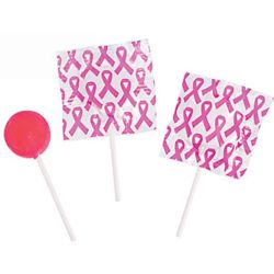 Pink Ribbon Breast Cancer Wrapper Lollipops