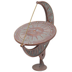 Sun And Moon Sundial in French Bronze