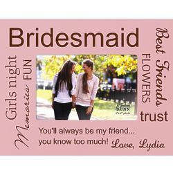 Bridesmaid's Personalized Solid Wood Picture Frame