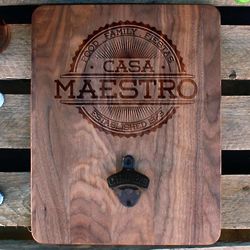 Casa Personalized Wood Bottle Opener Board