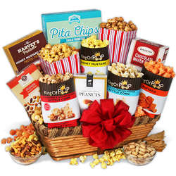 Unique Popcorn and Nut Gift Basket