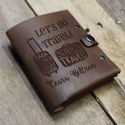 Lets Go Travel Personalized Leather Passport Wallet