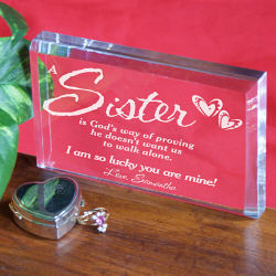God's Way of Proving... Sister Personalized Paperweight