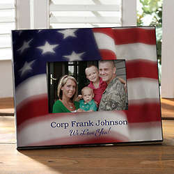 Personalized American Flag Patriotic Picture Frame