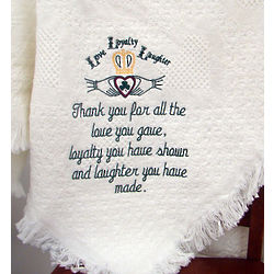 Personalized Claddaugh Thank You Blanket