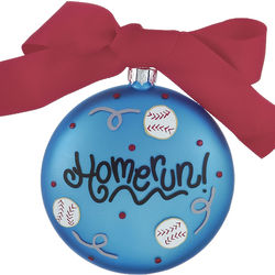 Homerun Baseball Christmas Ornament
