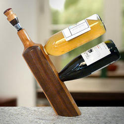 Balanced Double Wine Bottle Holder Stand