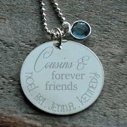 Cousins and Friends Forever Personalized Memorial Necklace