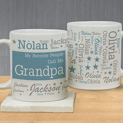 Personalized My Favorite People Call Me Grandpa Word-Art Mug
