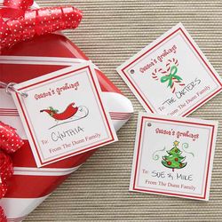 Personalized Season's Greetings Christmas Gift Tags