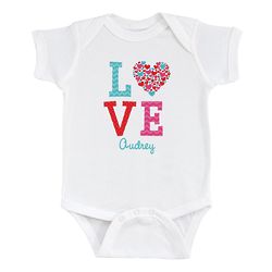 Personalized Love and Hearts Bodysuit