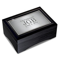 Men's Valet Box with Personalized Metal Plaque