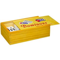 Nines Dominoes Set in Wood Box with Cuban Flag