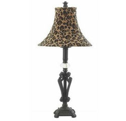 Black Verandah Lamp Leopard Shade