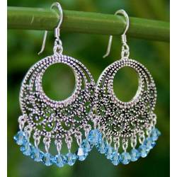 'Moroccan Freeze' Sterling Silver Chandelier Earrings