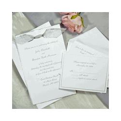 Silver Deckled Wedding Invitation Kit