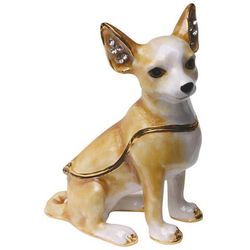 Crystal Detailed Chihuahua Trinket Box