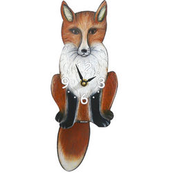 Tail-Wagging Fox Pendulum Clock