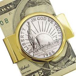 1986 Statue of Liberty Commemorative Half Dollar Coin Money Clip