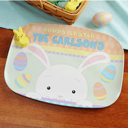 Personalized Happy Easter Bunny Platter
