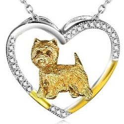 West Highland Terrier Sterling Silver Heart Necklace