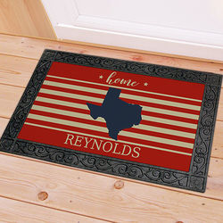 Personalized Patriotic State Doormat