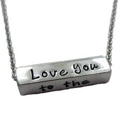 Personalized Pewter Message Bar Necklace