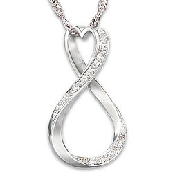 Infinity Heart Diamond Pendant with Personalized Engraving