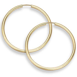 2mm 14K Gold Hoop Earrings