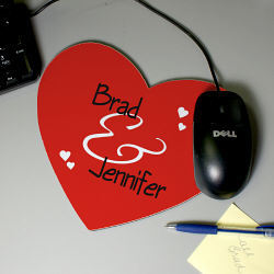 Couples Heart Shaped Mouse Pad