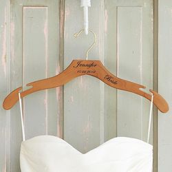 Bride's Personalized Solid Maple Wedding Clothes Hanger