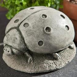 Hand-Cast Stone Ladybug Garden Statue