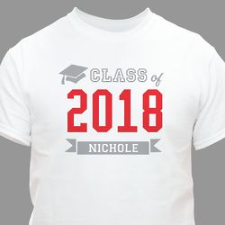 Graduate's Personalized Name and Color Class of T-Shirt