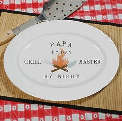Personalized BBQ Flames Grill Master Platter