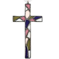 Multi-Color Mosaic Cross Suncatcher