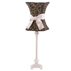 Pink Glass Ball Lamp with Leopard Shade