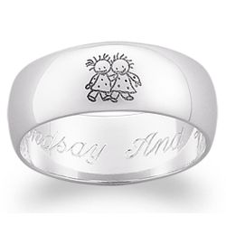 Sterling Silver Marci Sisters Engraved Message Ring