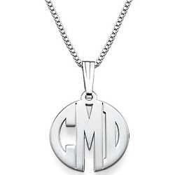 Extra Small Block Monogram Necklace in Sterling Silver