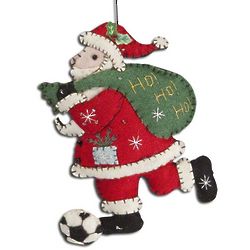 Soccer Santa Ornament