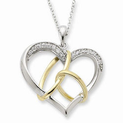 To Have and To Hold Heart and Rings Pendant Necklace